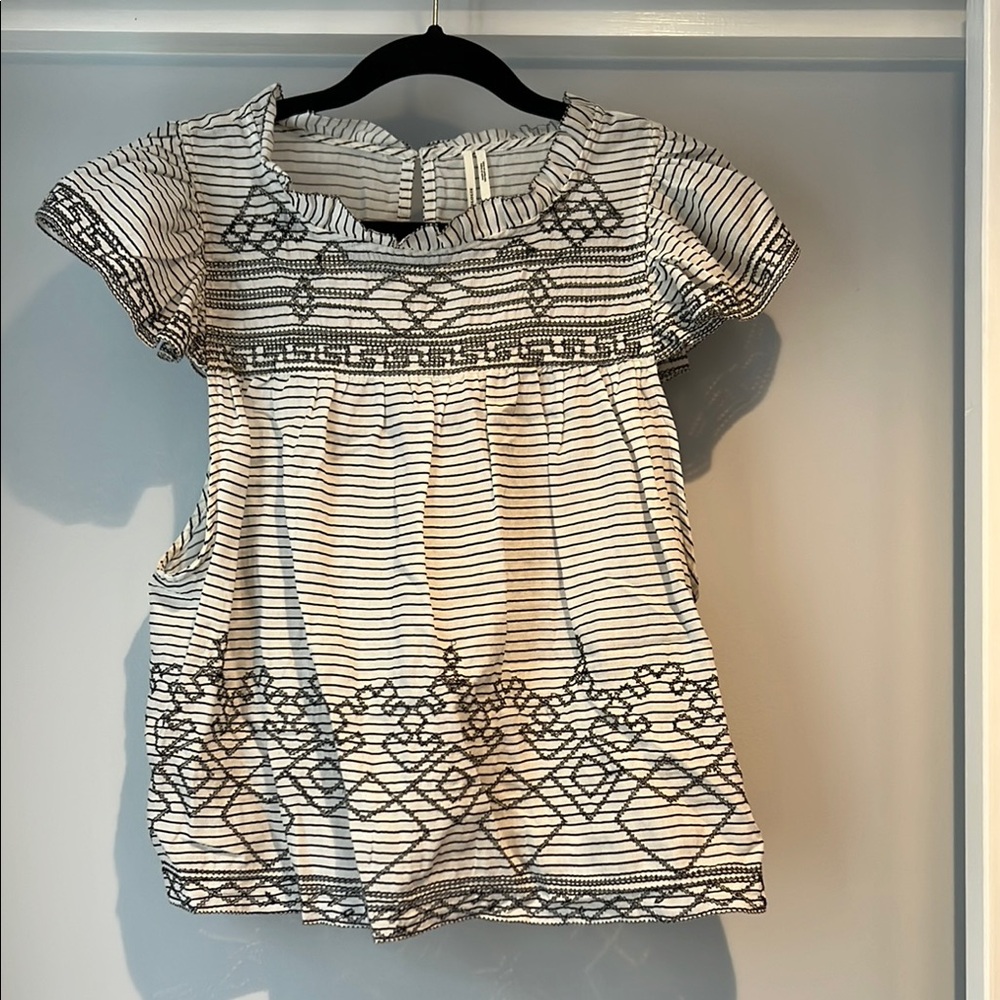 Anthropologie Striped Black and White Top